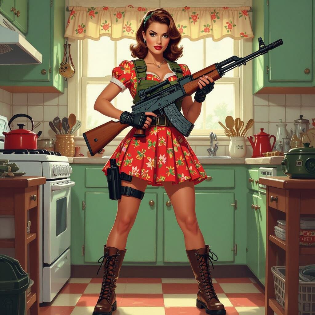 Tactical Housewife: Pin-Up Style with Gritty Realism