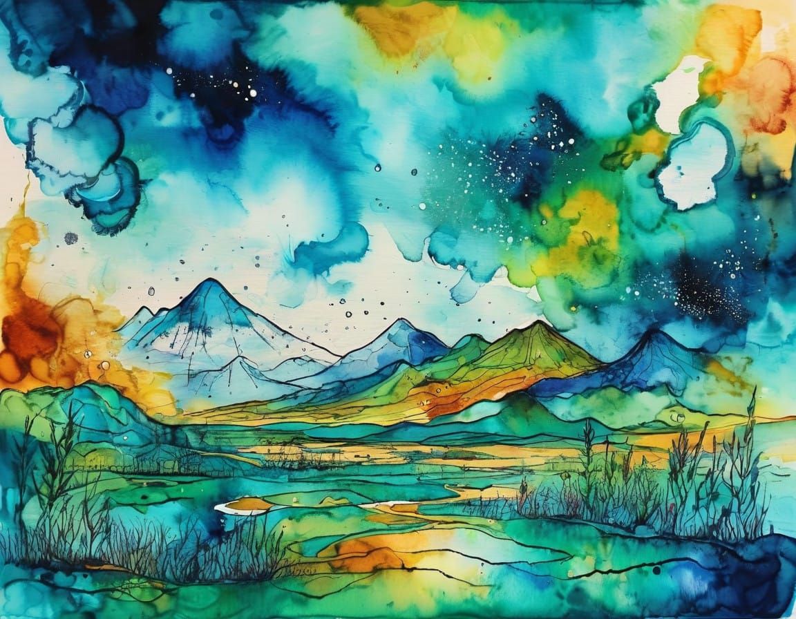 Ancient Valley in Rainy Twilight