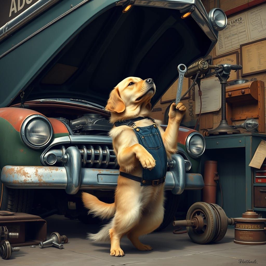Canine mechanic.