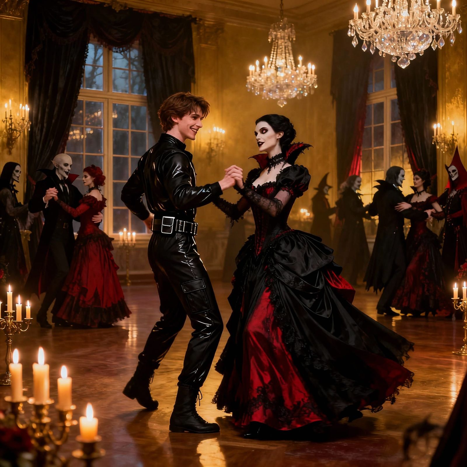 Gothic Ballroom Dance with Vampires and Witches