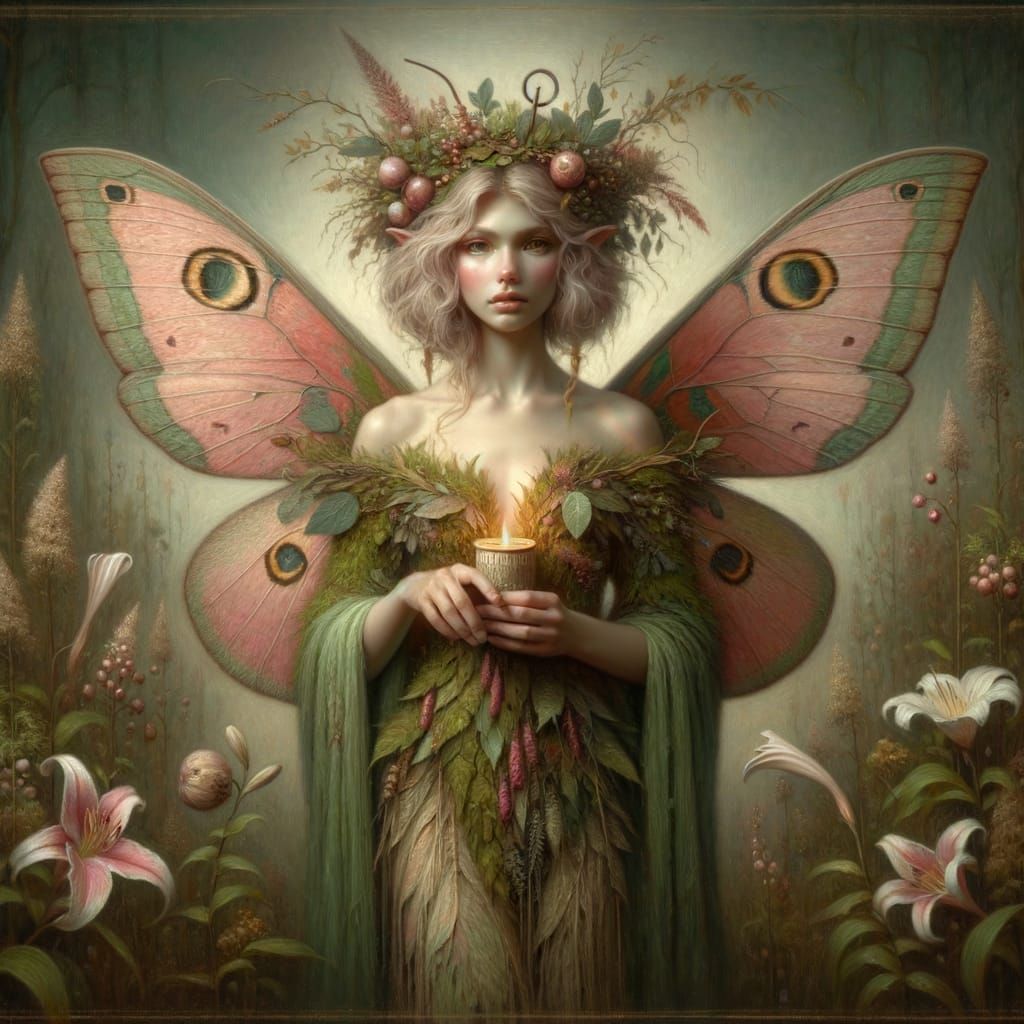 Mystical Bohemian Fae in Impasto Oil Art