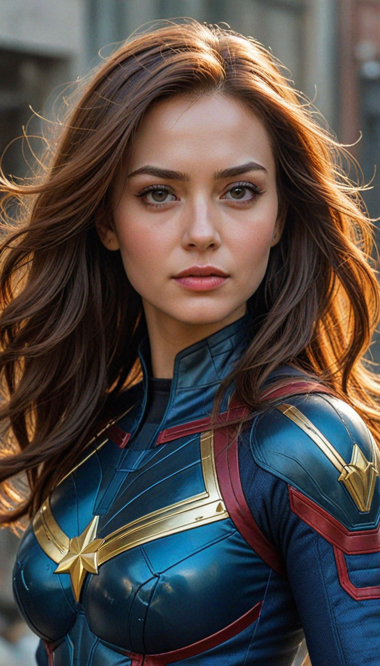 Captain Marvel in Traditional Russian Superwoman Regalia