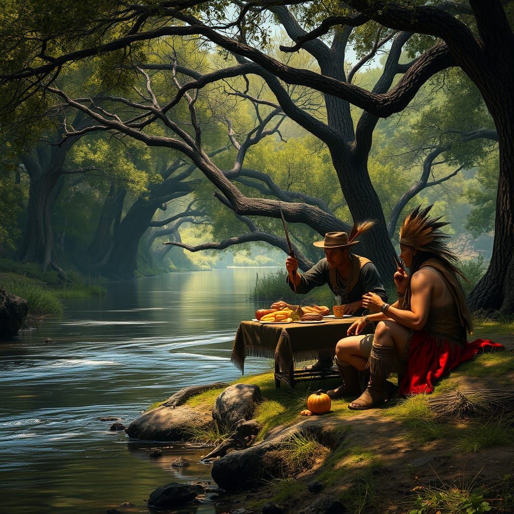 18th Century Spanish Lancer and Native American Scouts Feast...