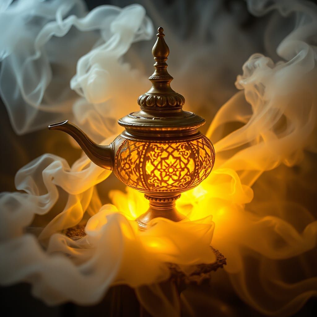 Golden Lamp of Ancient Wonders