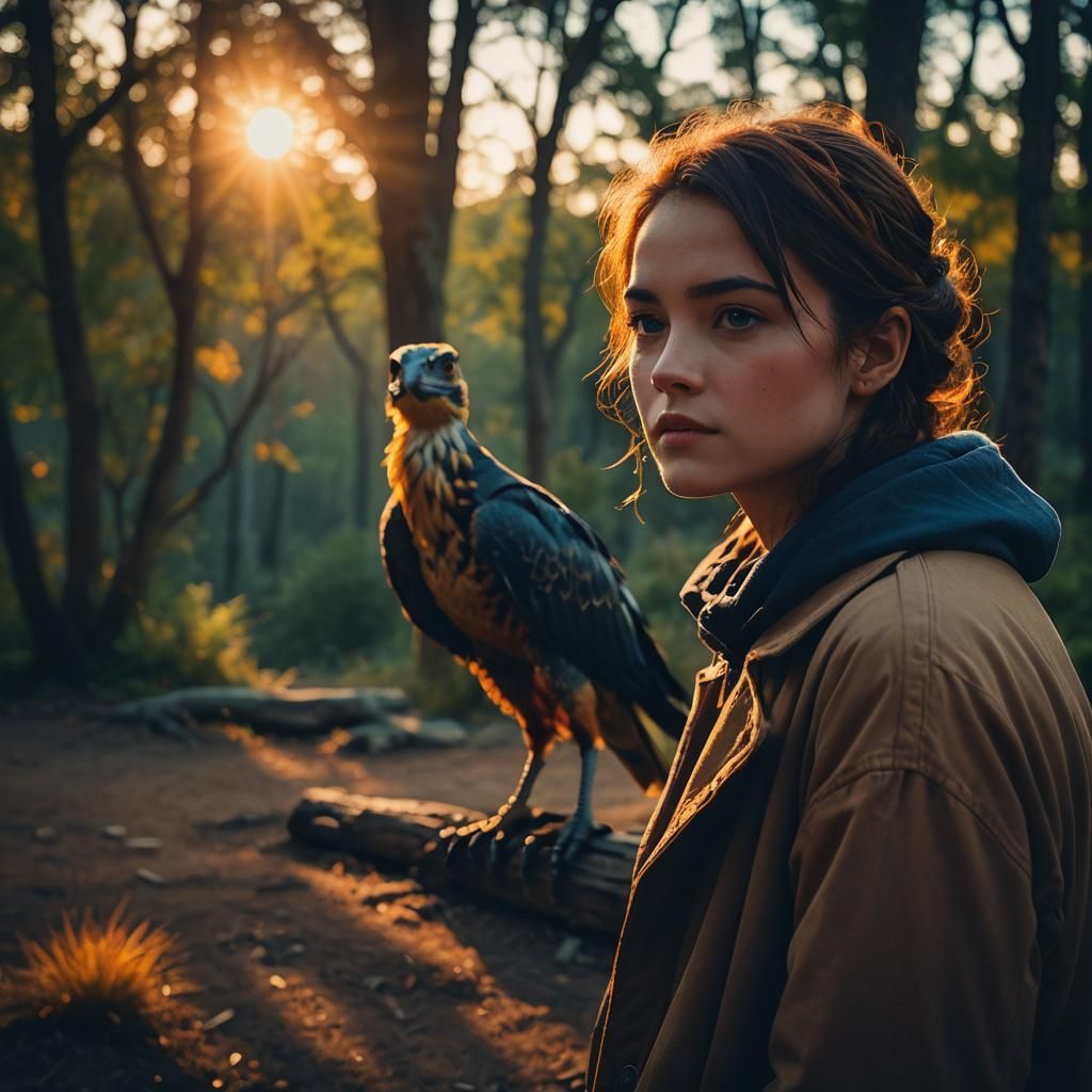 Young Man Longingly Watches a Girl from Afar in a Warm Cinem...