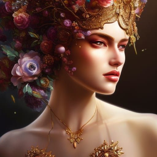 Girl with Dragon in Lake: Ethereal Digital Illustration