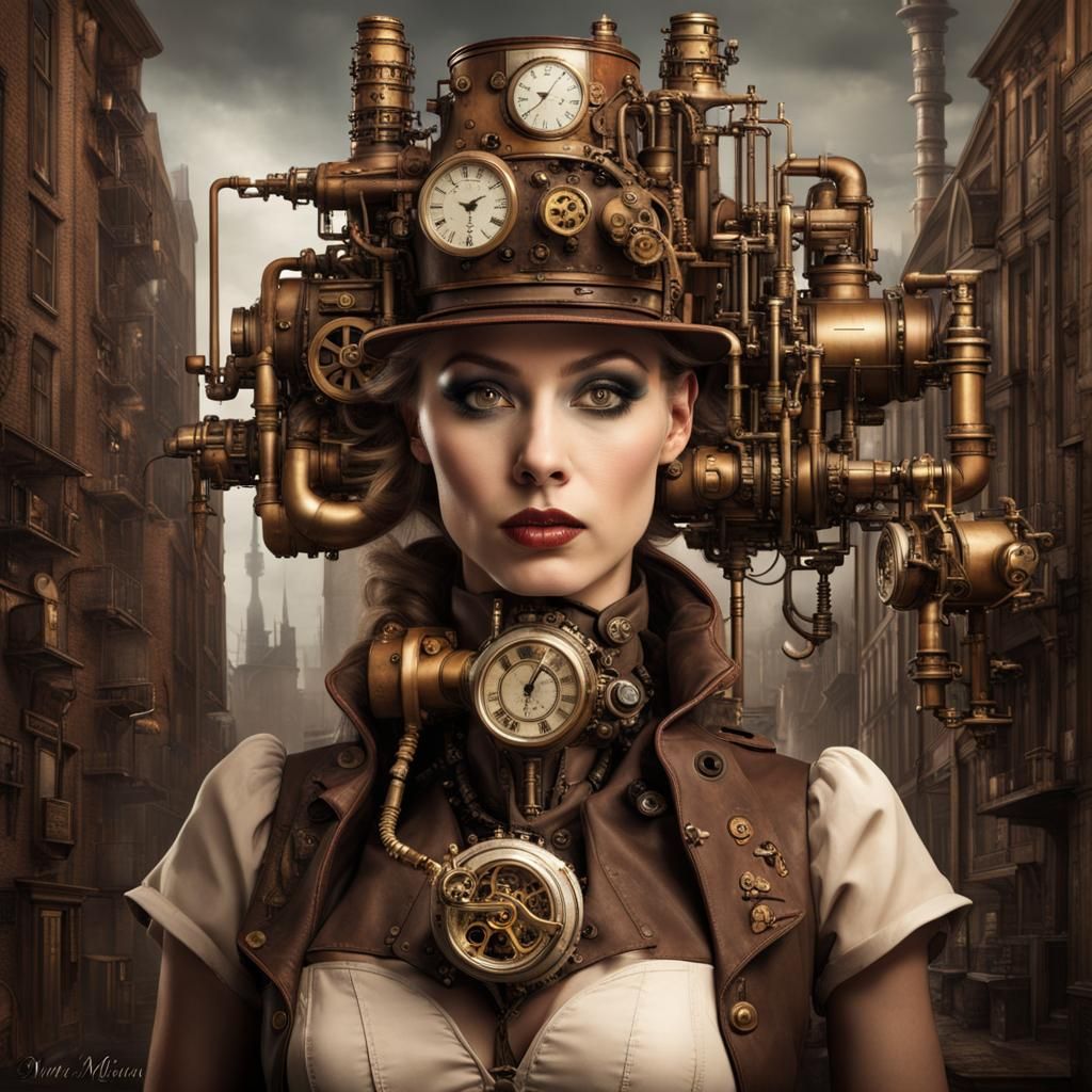 Steampunk Metropolis Maidens in Modern Engines