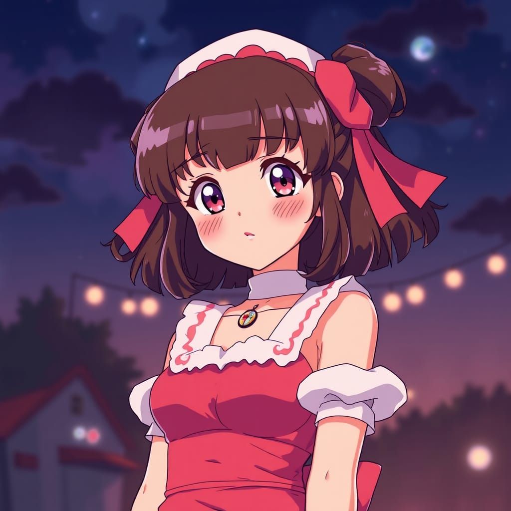 Surreal Anime Girl Captured in Cinematic Flat Style