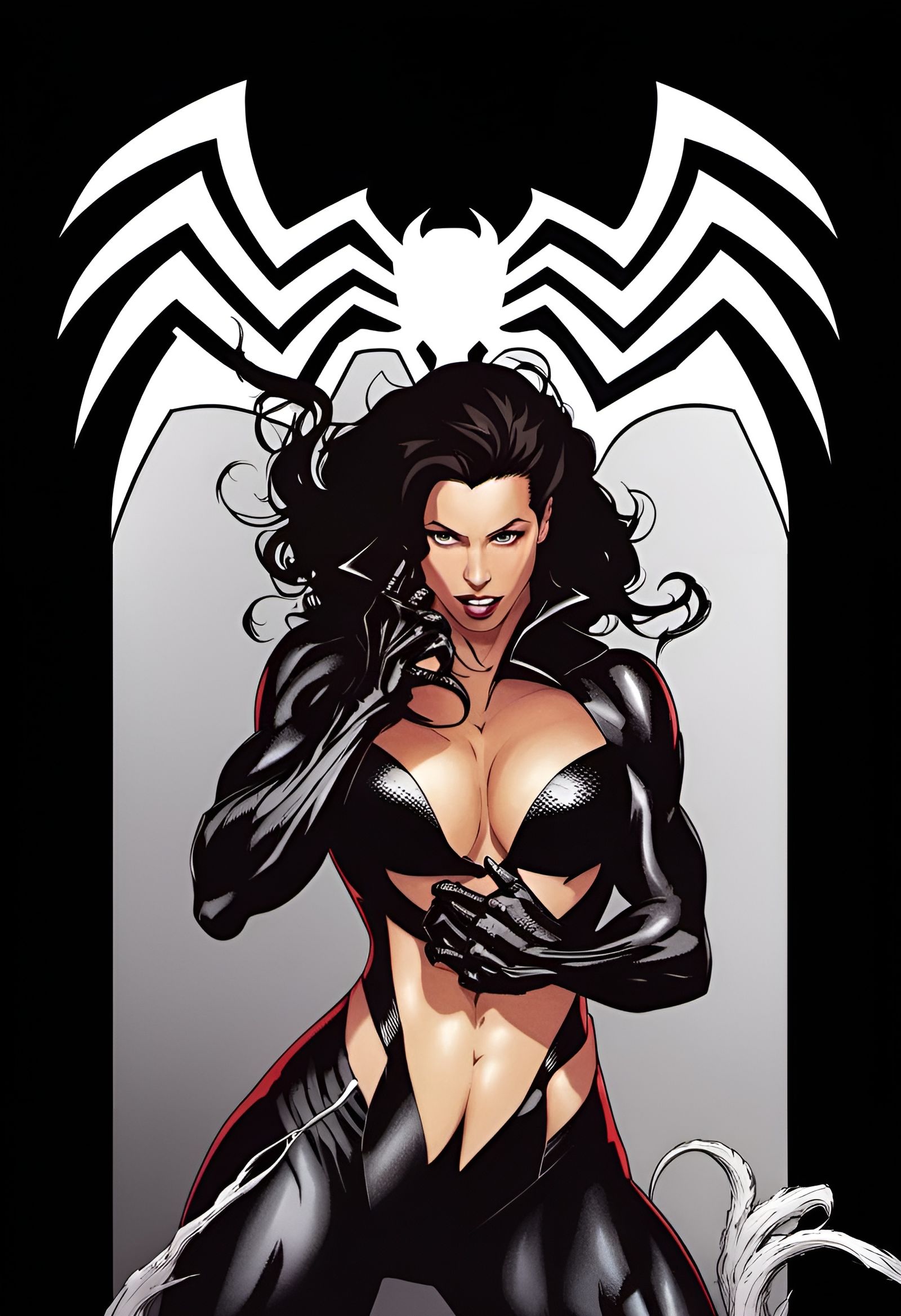 Evangeline Lilly as Cyberpunk Superheroine in She-venom Symb...