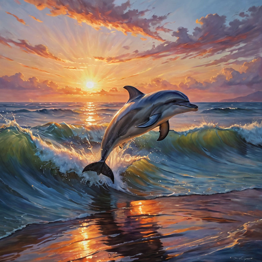 Dolphin in Sunset Glory