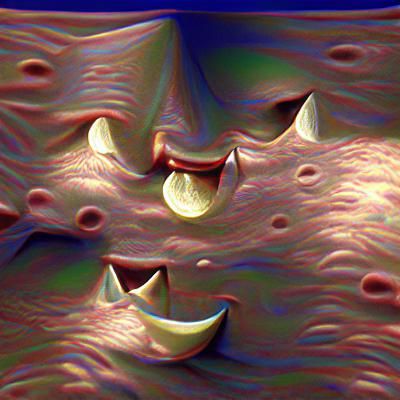 Glowing Teeth in Lunar Landscape