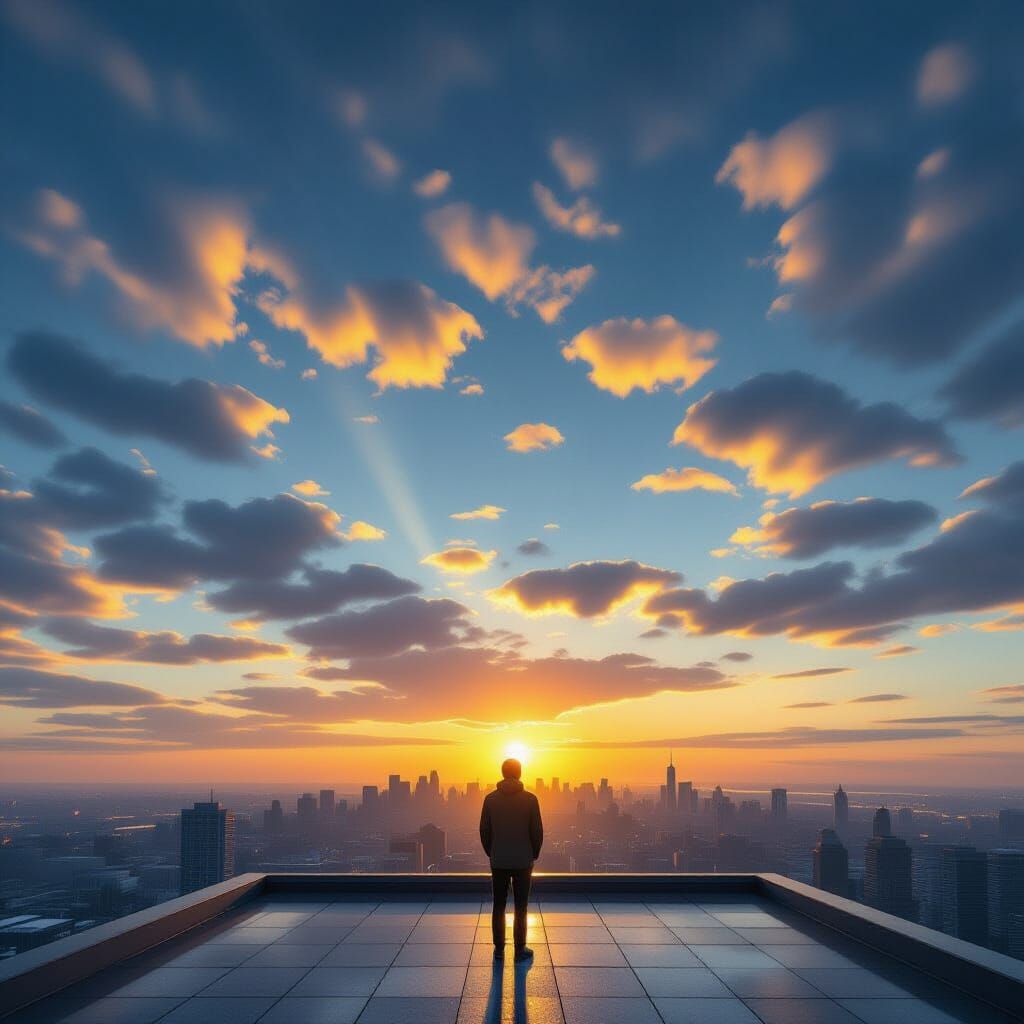 Upside Down World: Cityscape Below Inverted Sky