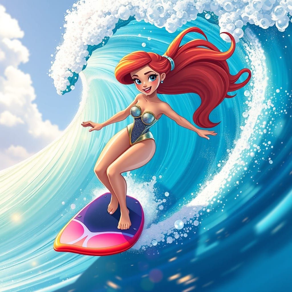 Mermaid in Tropical Surf Paradise