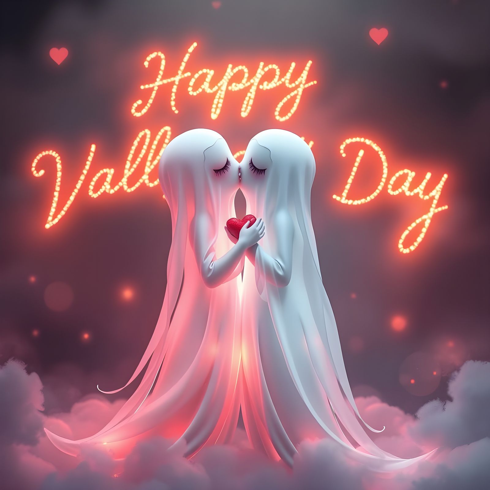 Fantastical Valentine's Day Ghosts in Deep Color