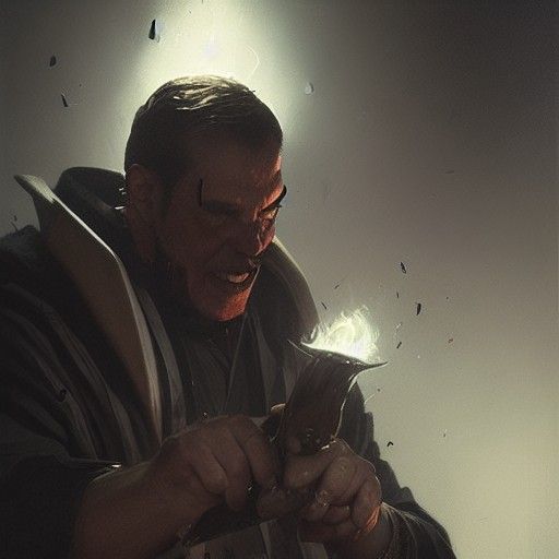 Surreal Portrait of a Gentle Soul Amidst Dark Forces, in Dar...