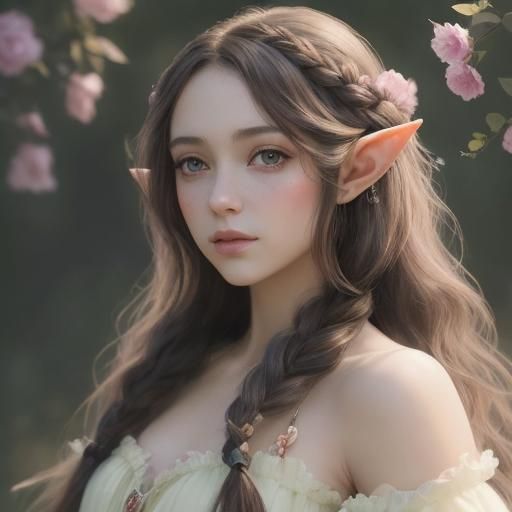 Elegant Elf in Vibrant Ballgown