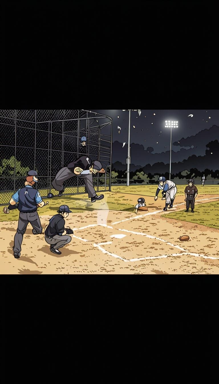 Dramatic Baseball Umpire Training: Comic Book Style