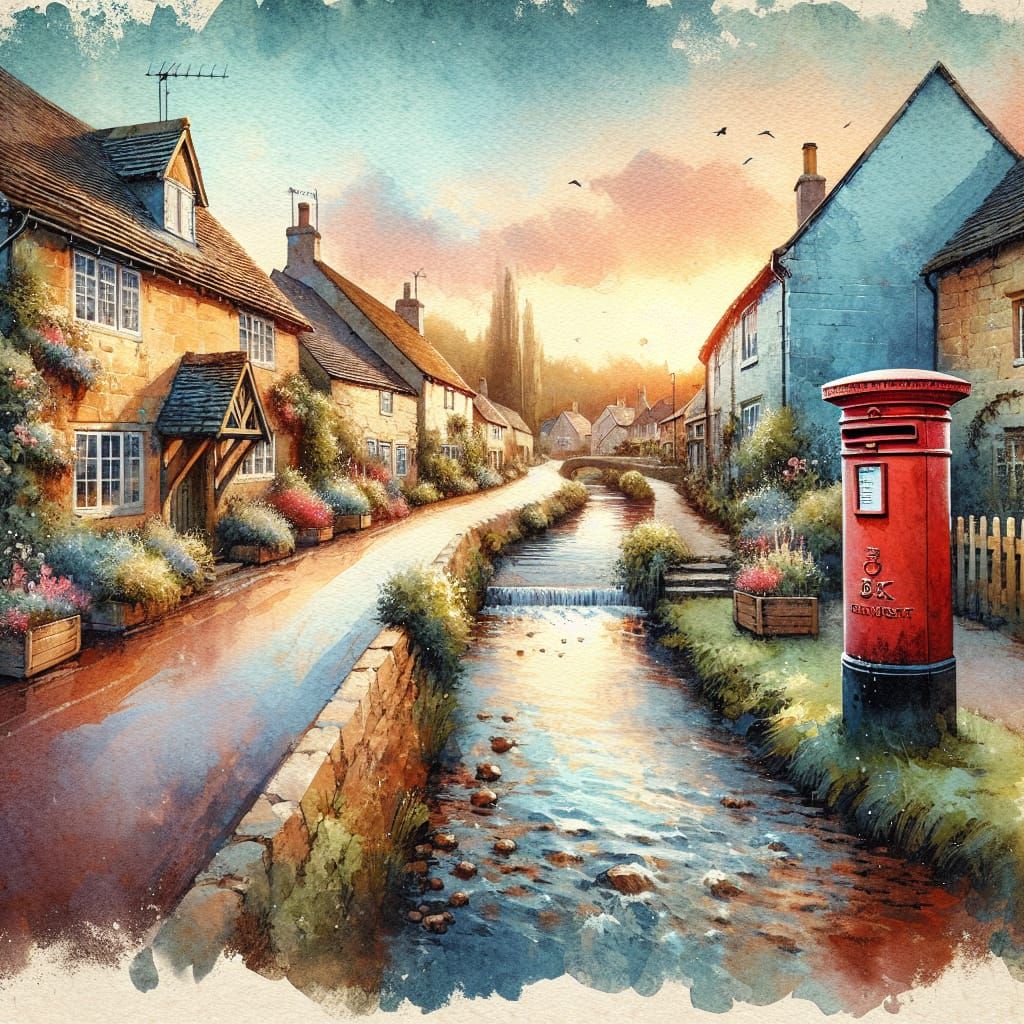 Sunset in the village