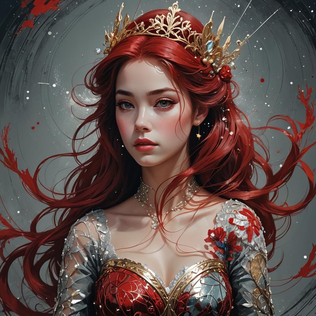 Ethereal Princess Ariel Transforms in Digital Art