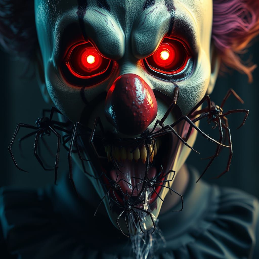 Sinister Clown Masterpiece in Dark Fantasy Style