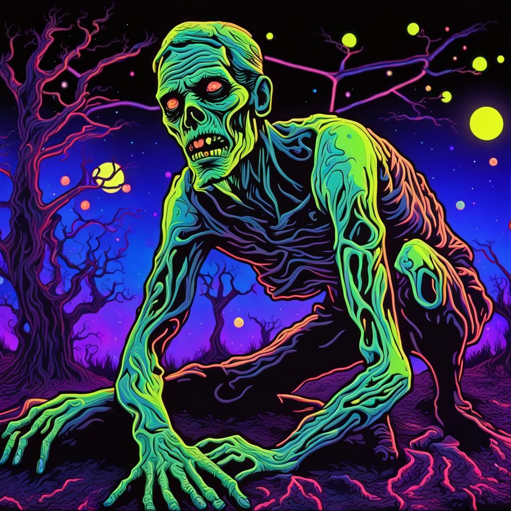 Glowing Undead in a Cosmic Wasteland