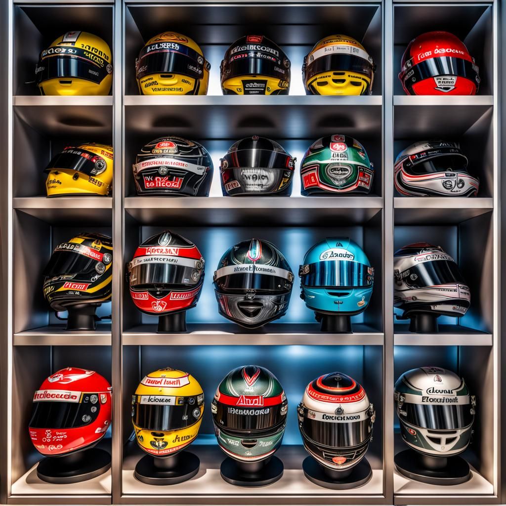 Racing Legends Helmets on Display in Hyperrealistic Detail
