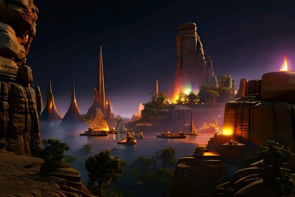 Rock and Roll City: Detailed Fantasy Concept Art