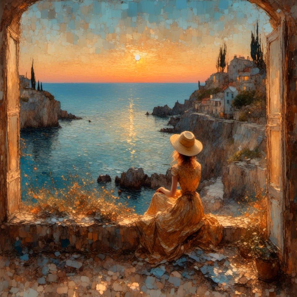 Impressionist Masterpiece of Italian Coastal Serenity