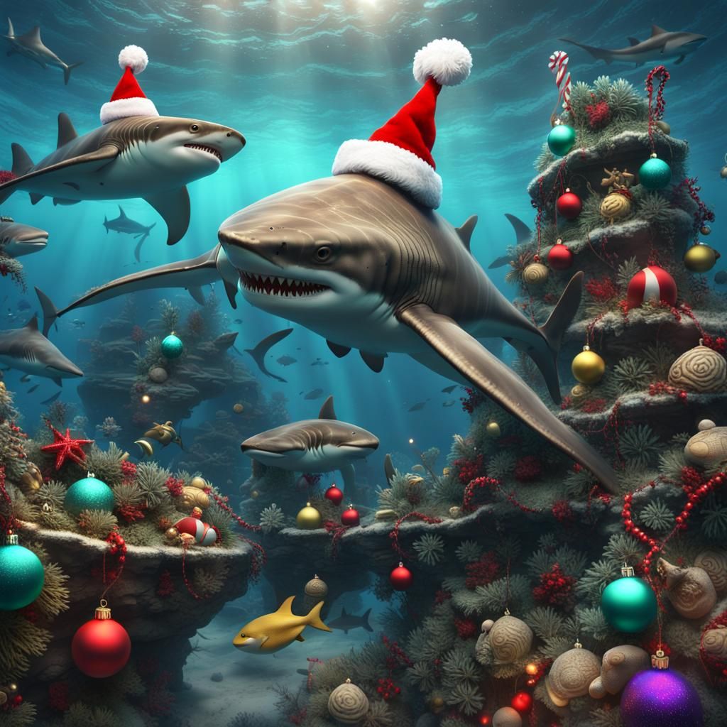 Fantastical Underwater Christmas Festival in Vibrant Colors