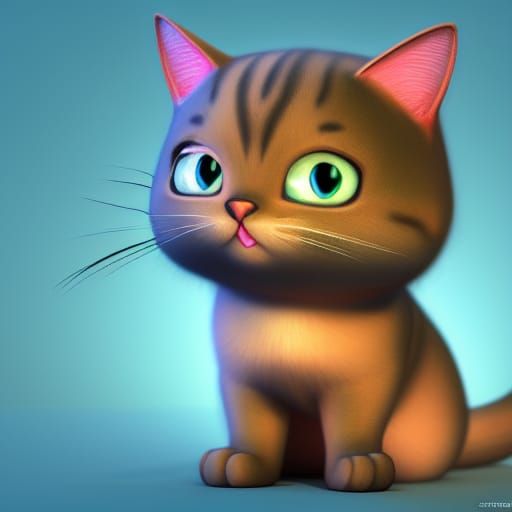 Quirky Feline Pop Art in Vibrant, Radiant Colors