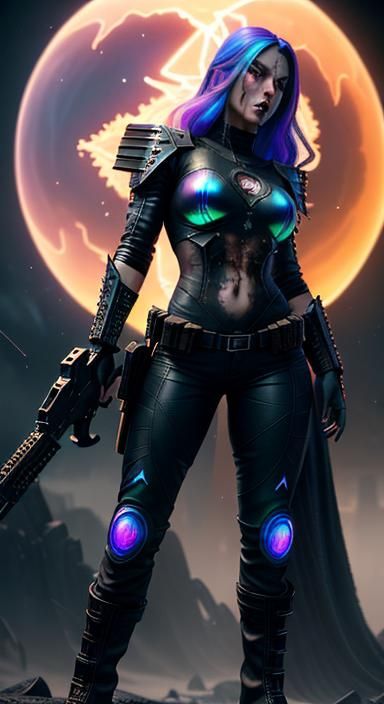 Ethereal Gun Witch in Dystopian Realms