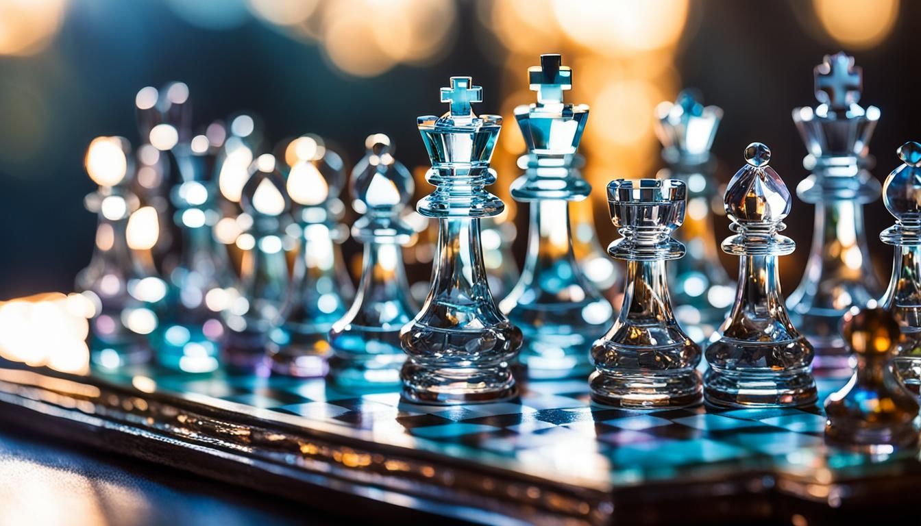 Elegant Crystal Chess Set in Prismatic Light