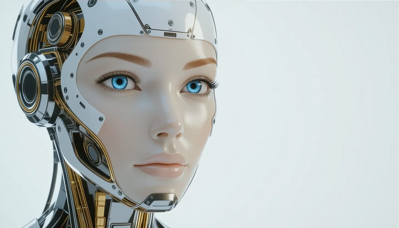 Advanced Female Android Portrait with Intricate Mechanics