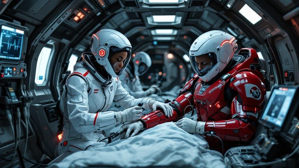 Two Black Female Medics in Photorealistic Editorial Style