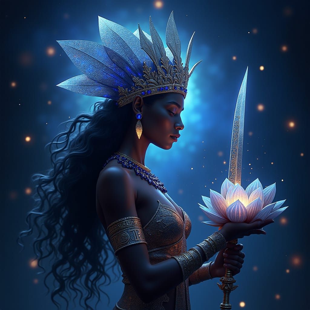 African Goddess of War and Fertility in Midnight Starlight