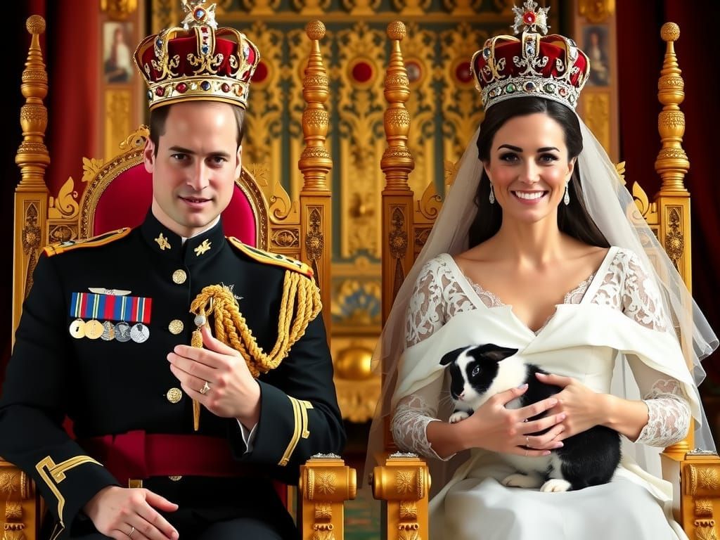 Future King and Queen of England in Royal Regalia