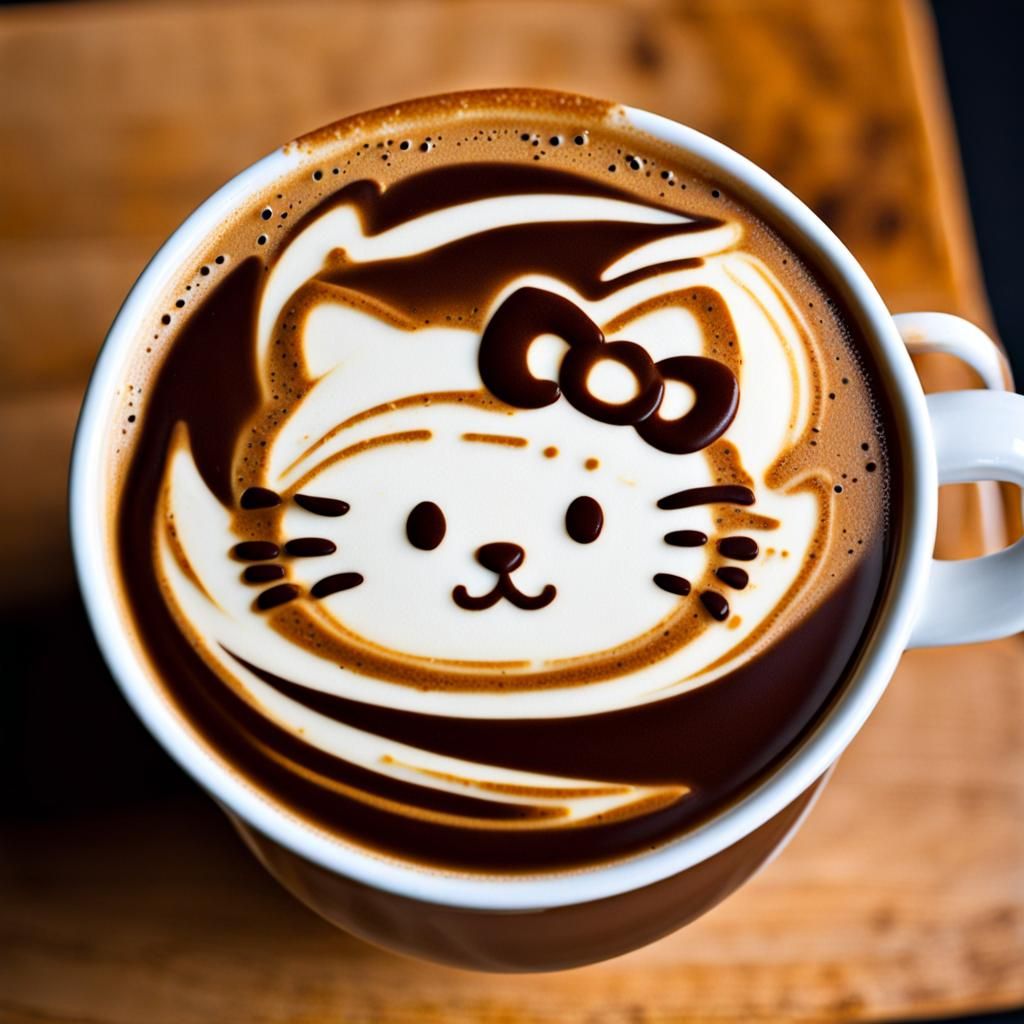 Hello Kitty Latte Art in Delicate Design