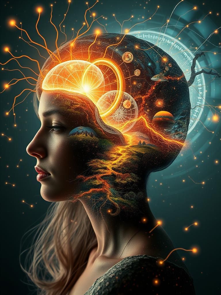 Dreamscapes Within a Woman's Mind in Ethereal, Futuristic St...