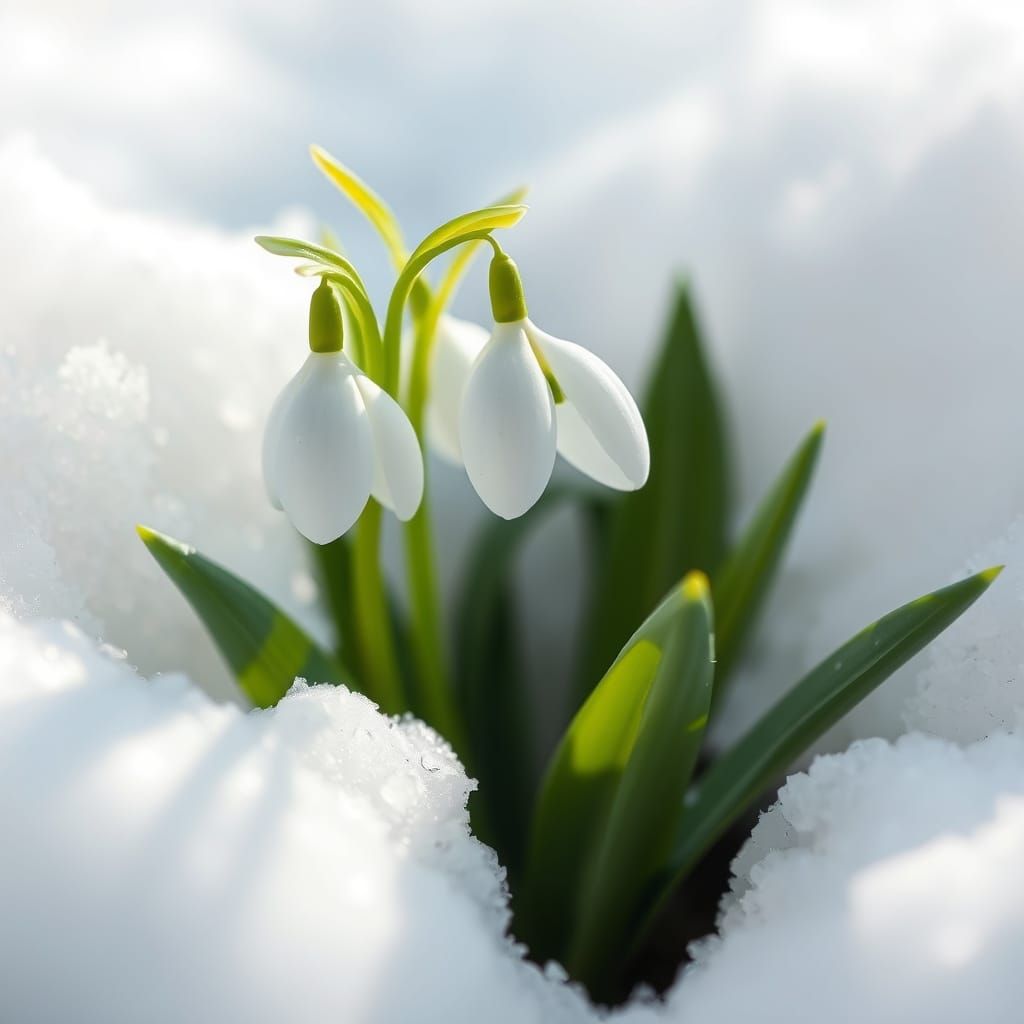 Snowdrops Bloom: Impressionistic Botanical Art