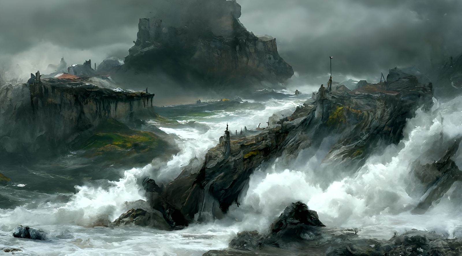 Ethereal Storm Coast in Photorealistic Hyperdetailed Style