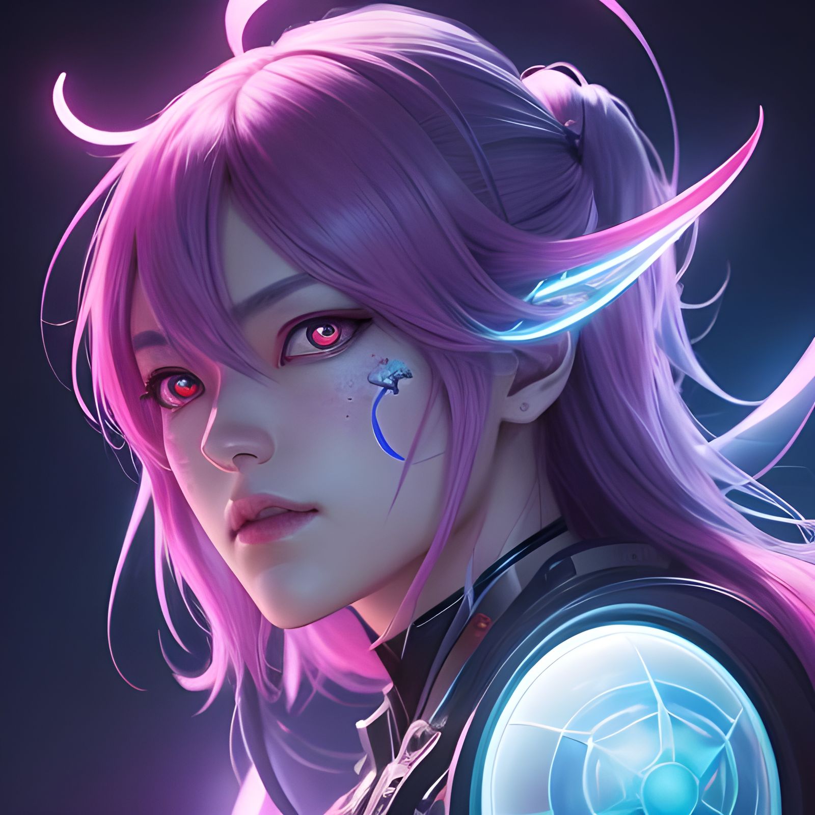 Cyberpunk Spider in Neon Web Ship