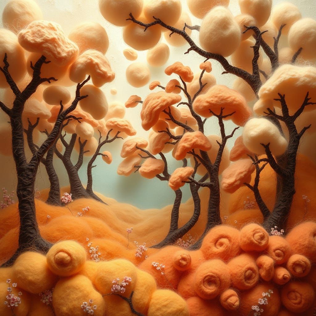 Surreal Dreamlike Scene in Warm Pastel Tones