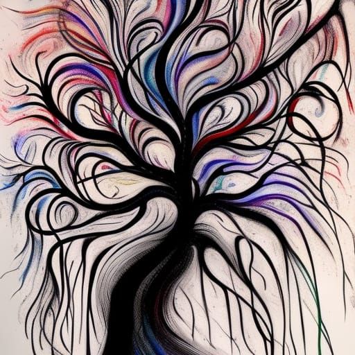 Vibrant Weeping Willow in Elegant Artistic Style
