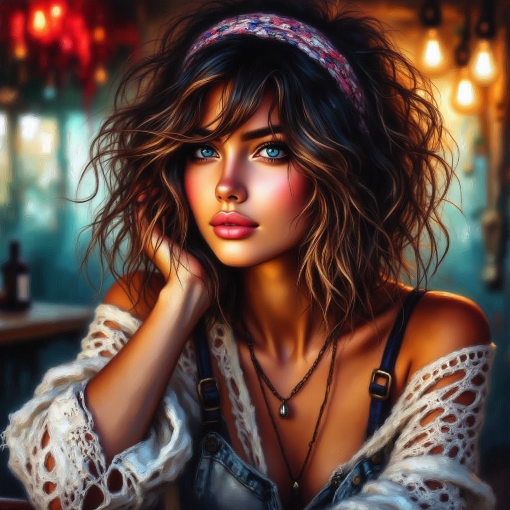 Grunge-Inspired Portrait of a Young Woman