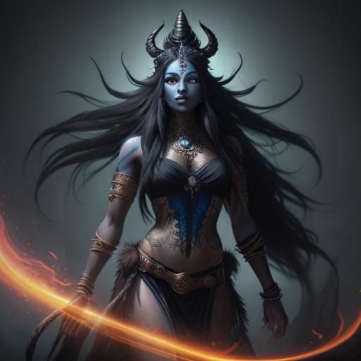 Mystical Kali Goddess in Dark Fantasy Art Style