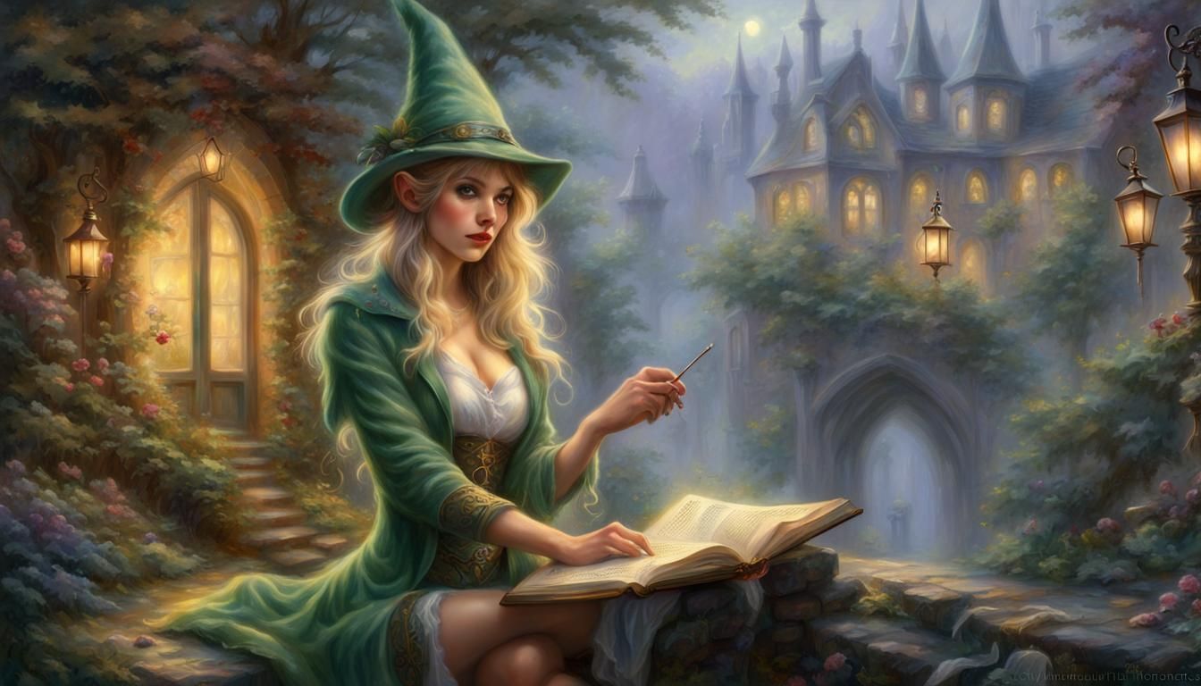 Mystical Elf Detective with Soft Ethereal Glow