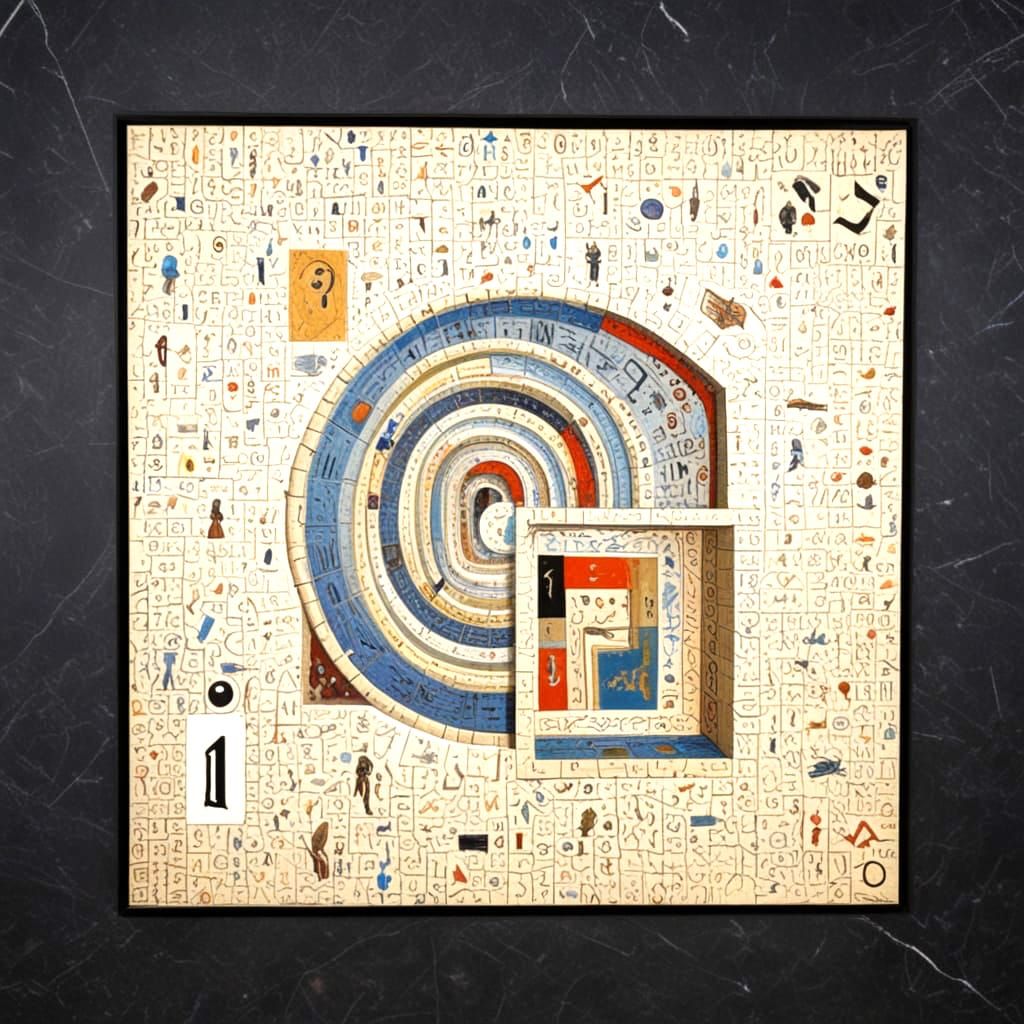 Surreal Labyrinth Inspired by Magritte and Johns