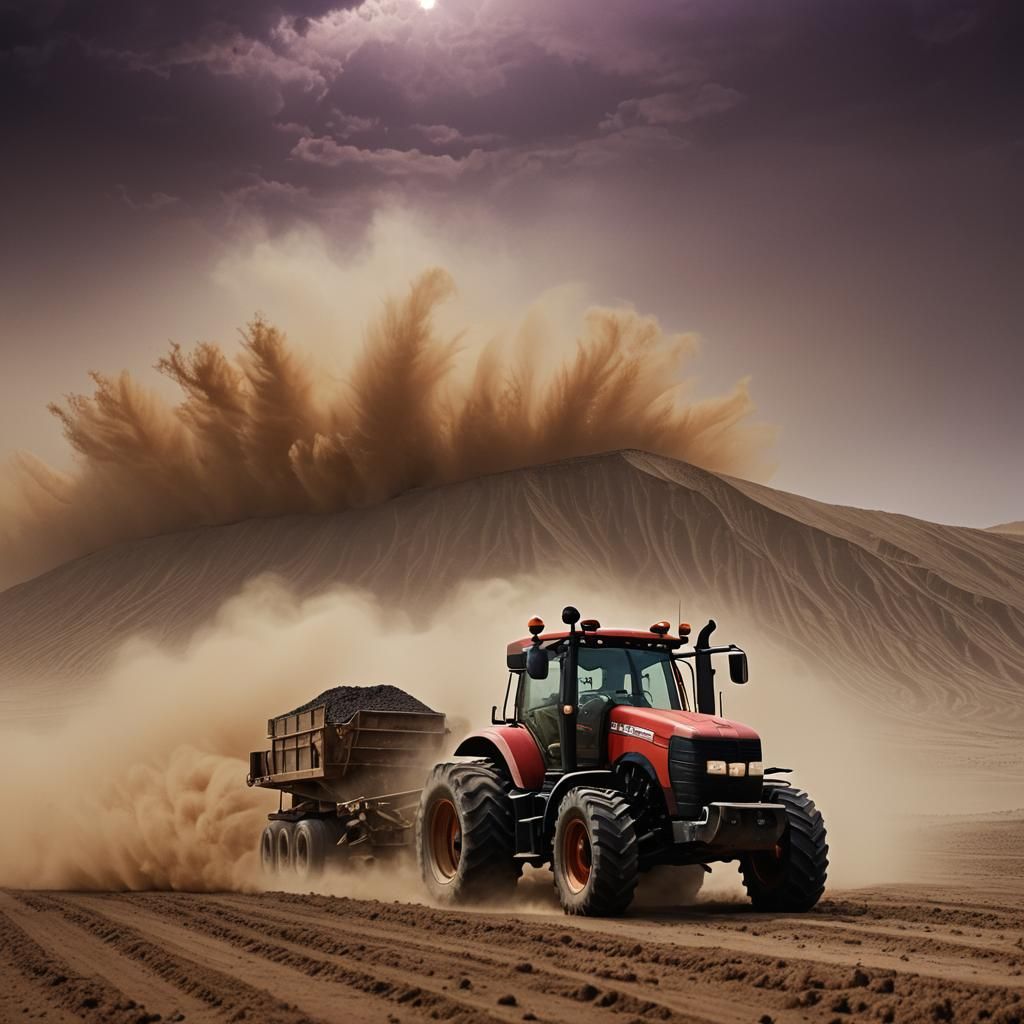 Case IH Tractor Charges Through Desert Sandstorm in Maternal...