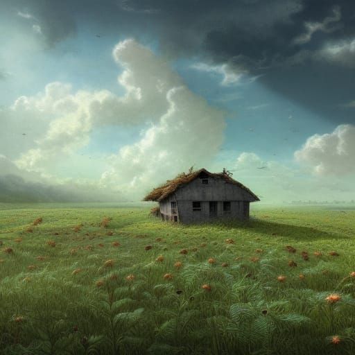 Hawaiian Farmland: Solarpunk Digital Illustration