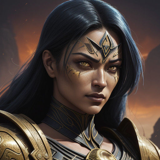 Comic Book-Style Portrait of Kitana, Mortal Kombat Princess